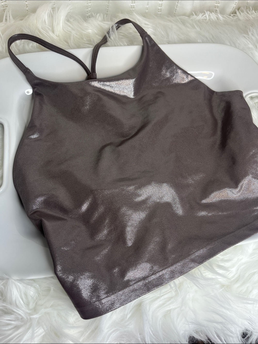 Old Navy Metallic Chocolate Shimmer Sports Bra